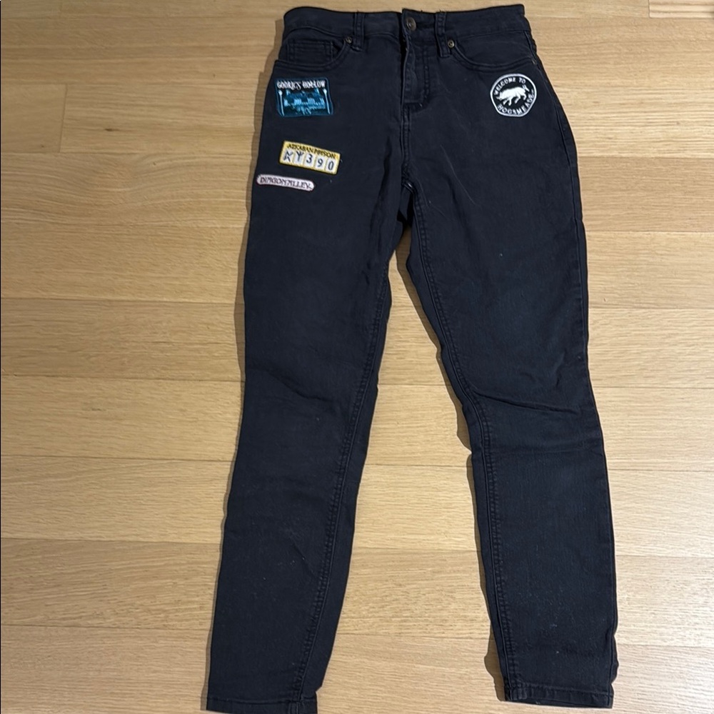 Women's Harry Potter Black Jeans with Patches